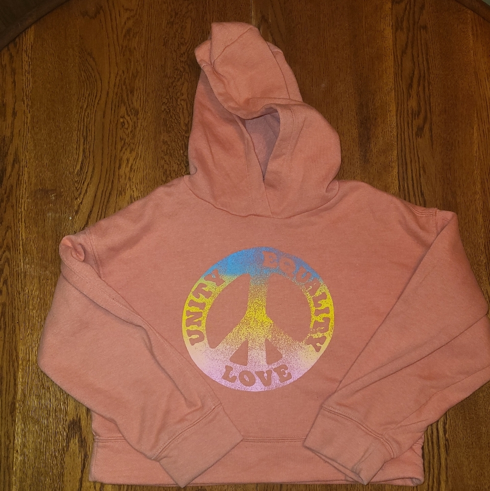 Girls Old Navy Orange Peace Sign Fleece